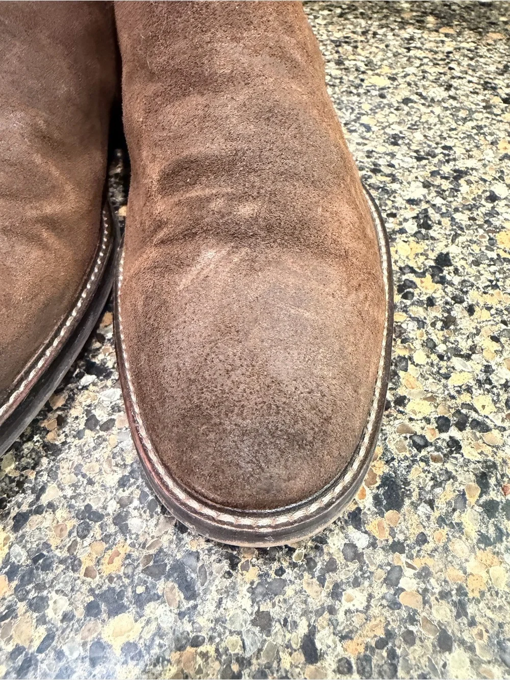 Mens Aston grey 9 Brown Suede Side-Zip Chelsea Boots